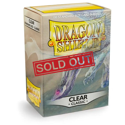 A box of 100 clear, standard-sized card sleeves for gaming.