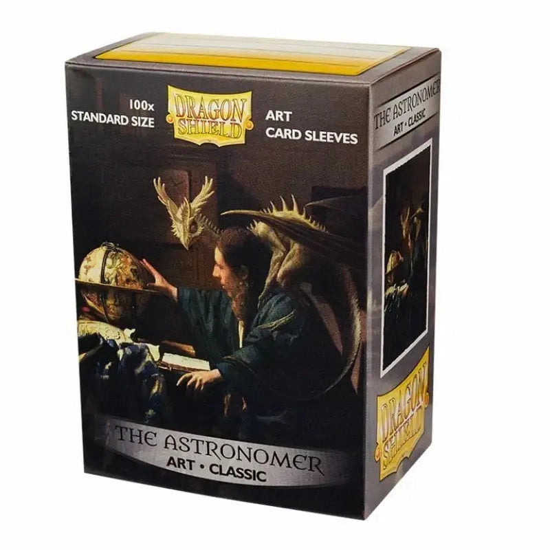 A box of ’The Astronomer’ themed Dragon Shield Art Card Sleeves.