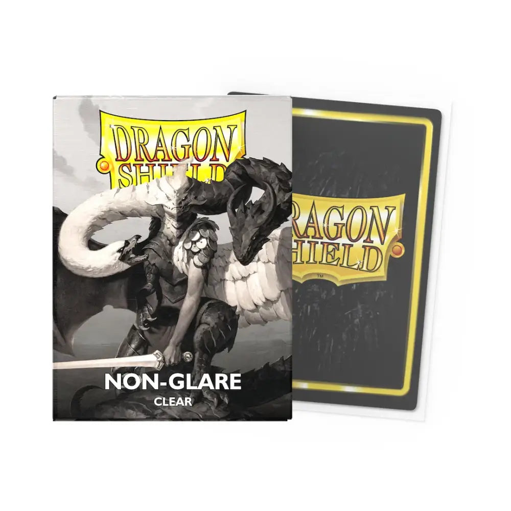 A pack of Dragon Shield Non-Glare Clear card sleeves.
