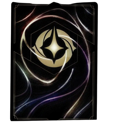Black fabled 26/204 circle of life foil card featuring a glowing gold emblem with swirling silver and purple patterns