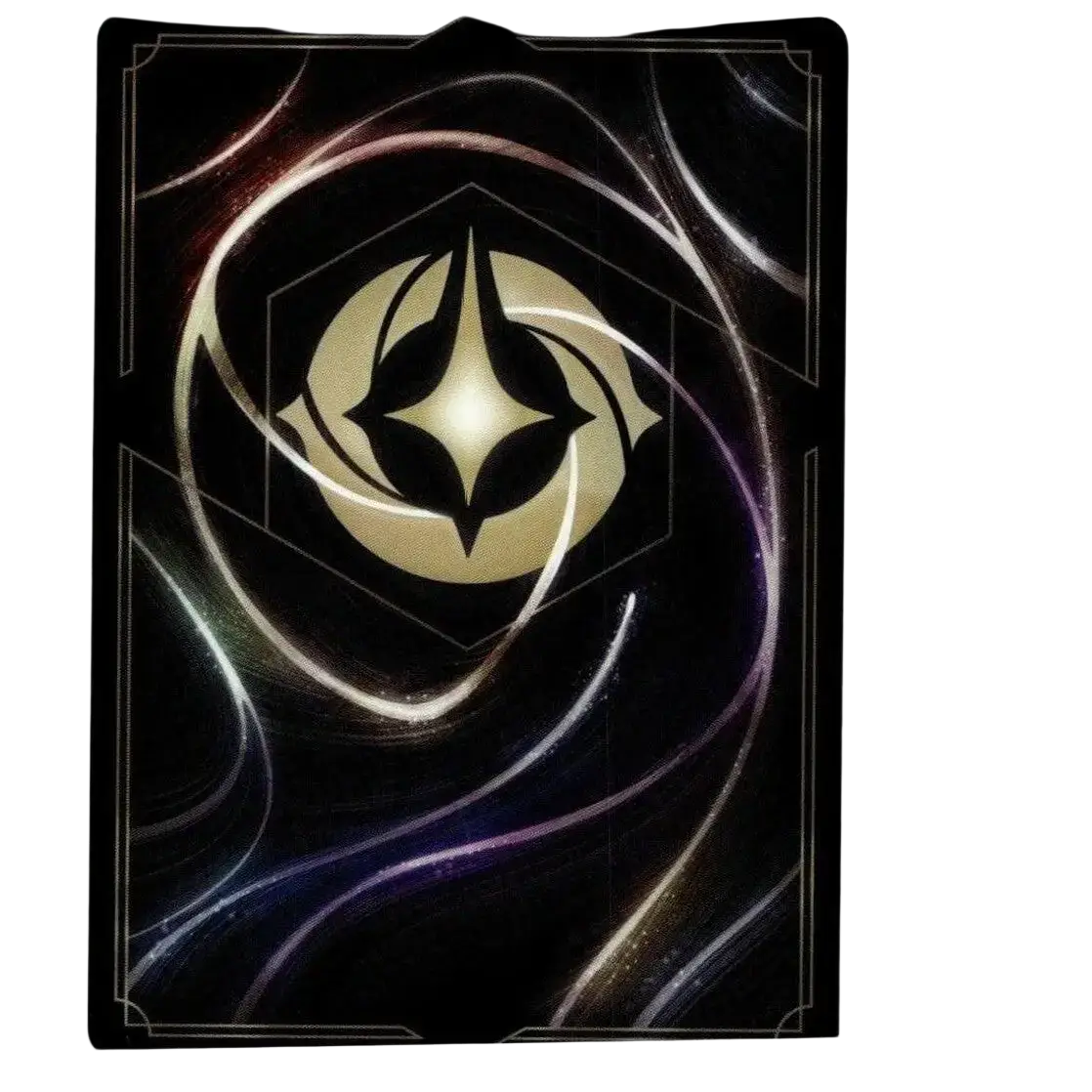 Fabled 26 204 circle of life foil card with black background, glowing gold emblem, and swirling silver purple patterns