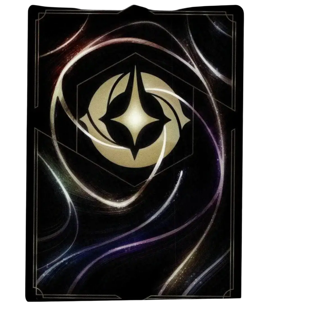 Black fabled 26/204 circle of life foil card featuring a glowing gold emblem with swirling silver and purple patterns