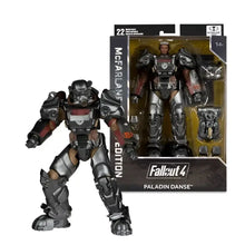 Fallout 4 t-60 paladin danse 7-inch scale posed action figure with detailed silver and red armor by mcfarlane gaming
