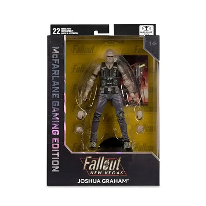 Fallout new vegas joshua graham 7-inch action figure by mcfarlane gaming in black yellow packaging with detailed tactical gear