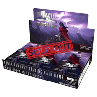 A display box of ’Final Fantasy Trading Card Game: Gunslinger in the Abyss’ booster packs.