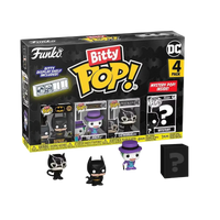 Funko bitty pop 85th anniversary officially licensed black and purple vinyl figures of batman joker catwoman with mystery box