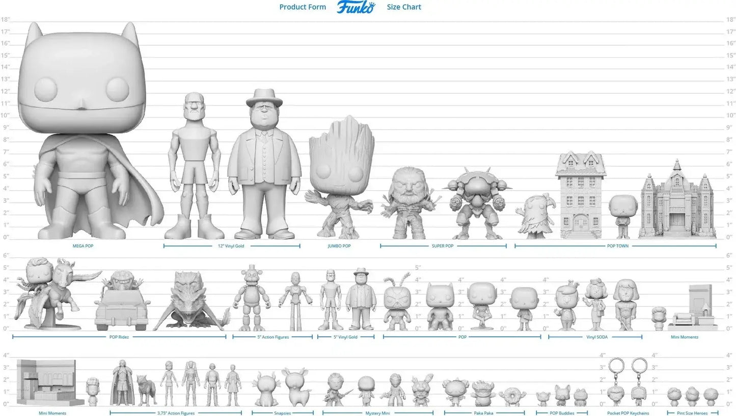 Gray vinyl funko bitty pop figurines featuring classic film future time machine characters and scenes from back to the future