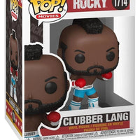 Funko pop! Movies rocky 1714 clubber lang vinyl figure in blue boxing shorts and red gloves.