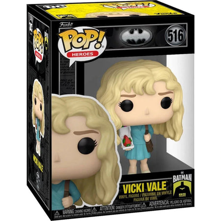 Blonde-haired vicki vale funko pop! Vinyl figure in a teal dress with black eyes and lashes, packaged in her official box.