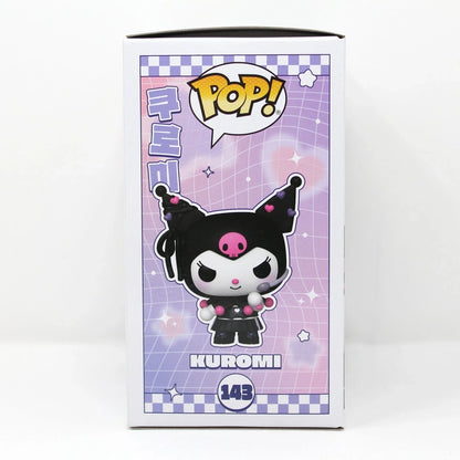 Black and pink kuromi pop! Vinyl figure in a collectible box.