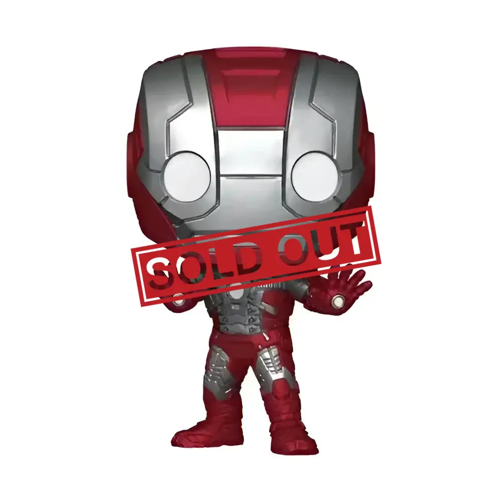 Red and silver Iron Man Funko Pop.
