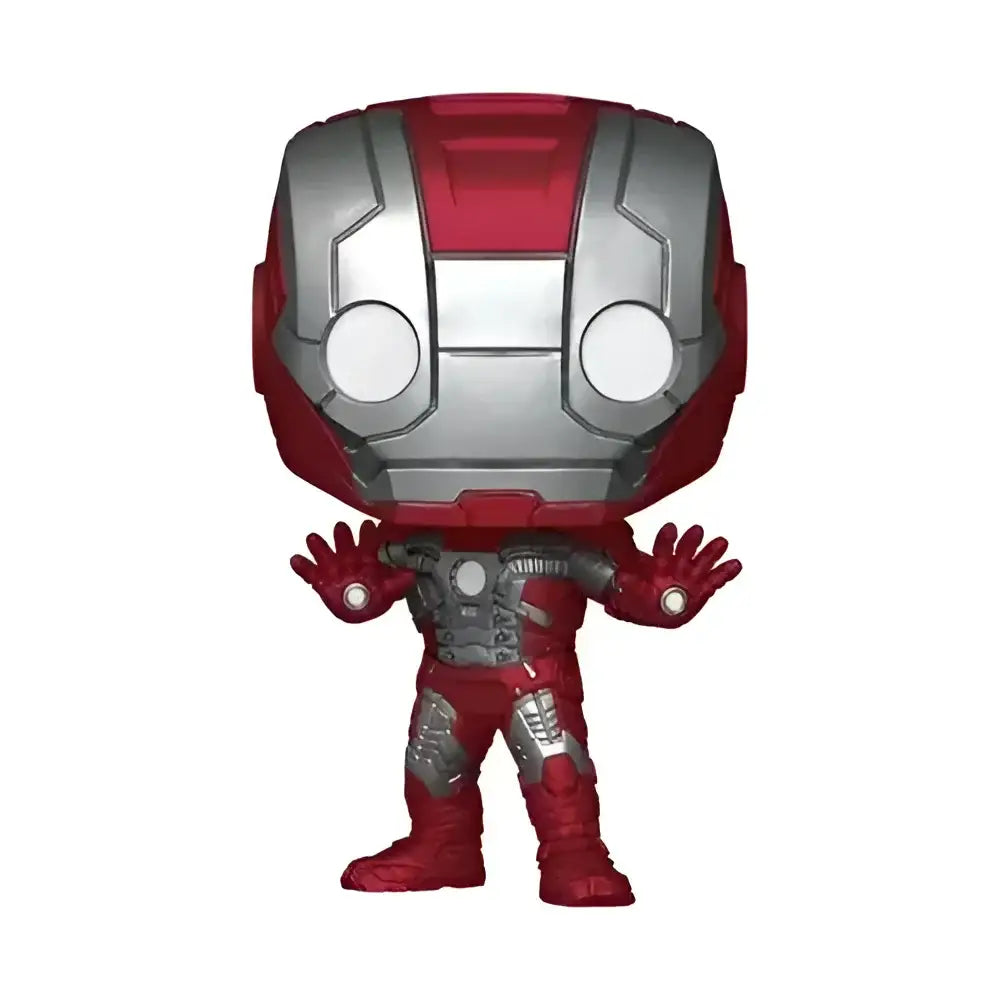 Red and silver Iron Man Funko Pop.