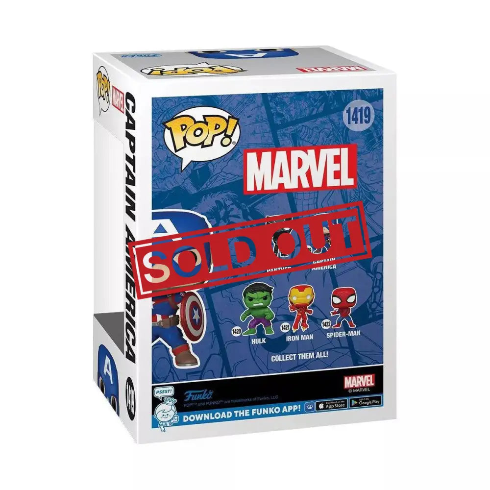 Captain America Funko Pop box.