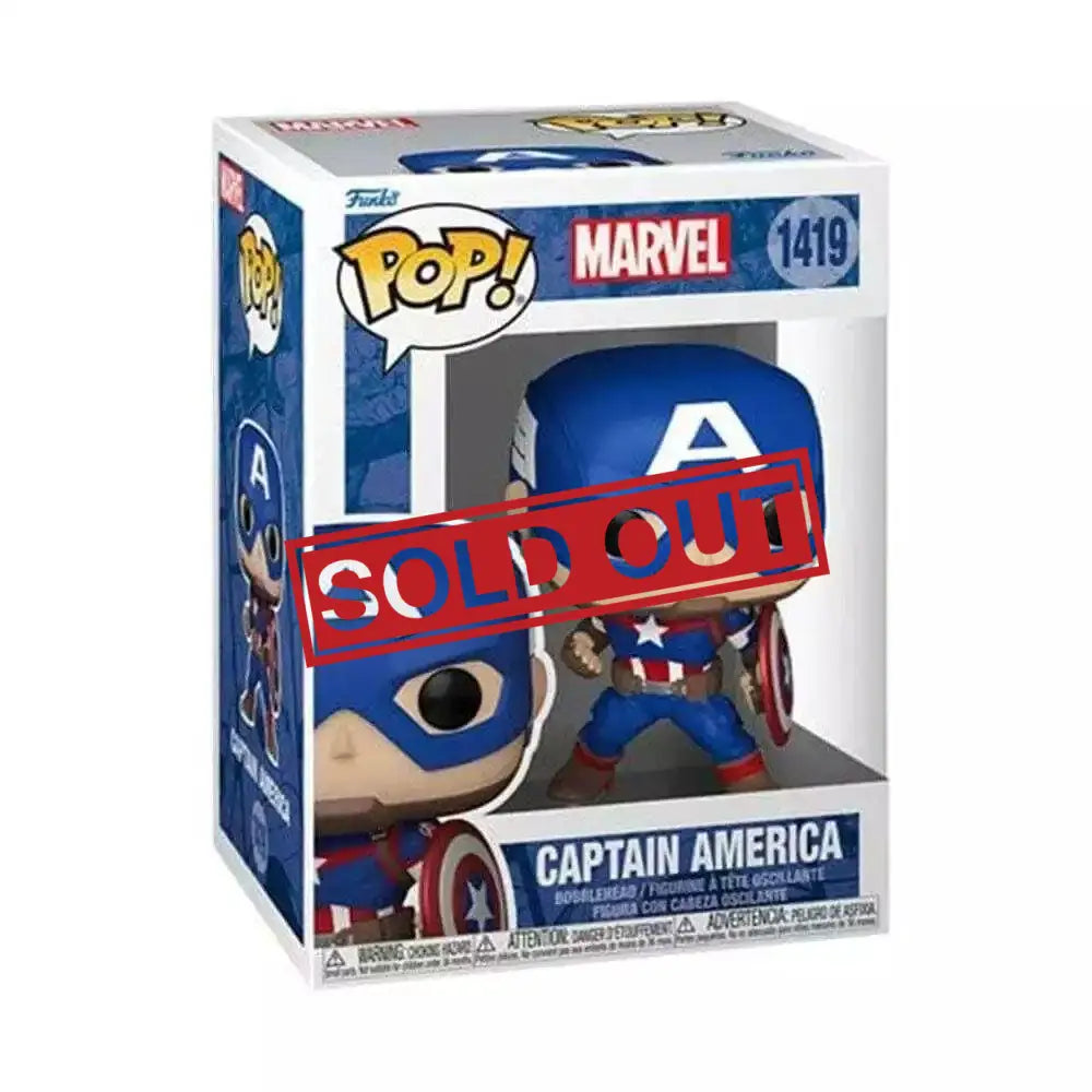 Captain America Funko Pop figure in box.
