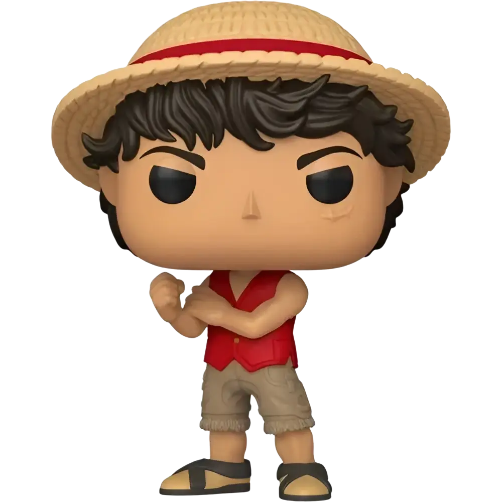 Funko pop Netflix piece live action Monkey D Luffy figure wearing a tan straw hat with red band #1878