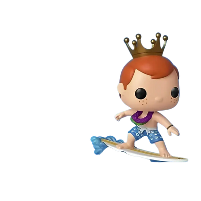 Funko pop vinyl figure of a surfer boy with reddish-brown hair wearing a gold crown in pokemon gengar series 1031