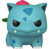 Funko Pop Pokemon Ivysaur vinyl figure in turquoise blue with pink leaf on head and green leaf on back