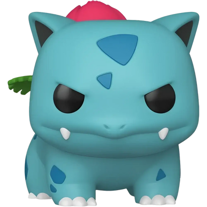 Funko Pop Pokemon Ivysaur vinyl figure in turquoise blue with pink leaf on head and green leaf on back