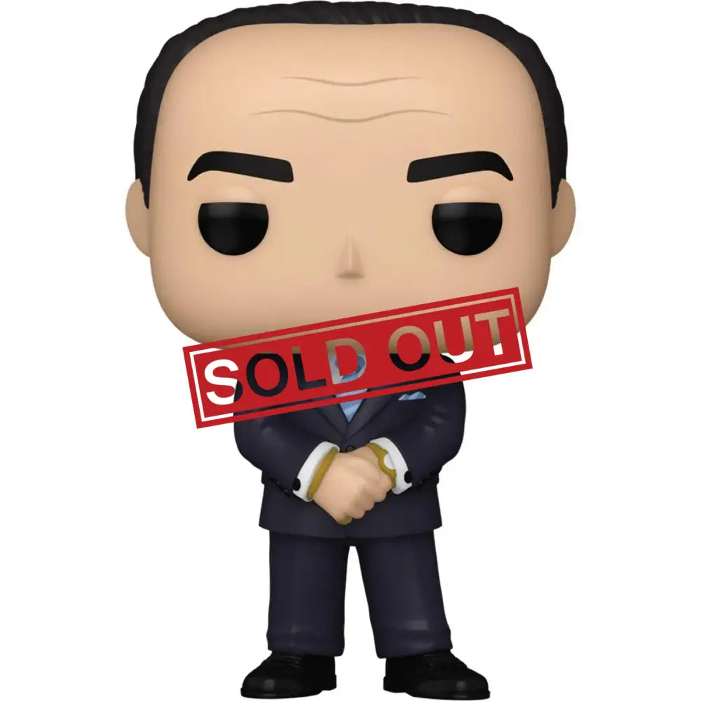 Funko Pop figure of a man in a suit.