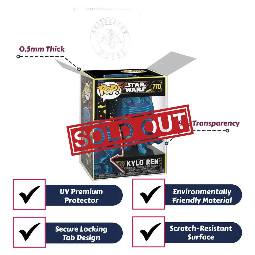 Protective case for a Funko Pop figure.