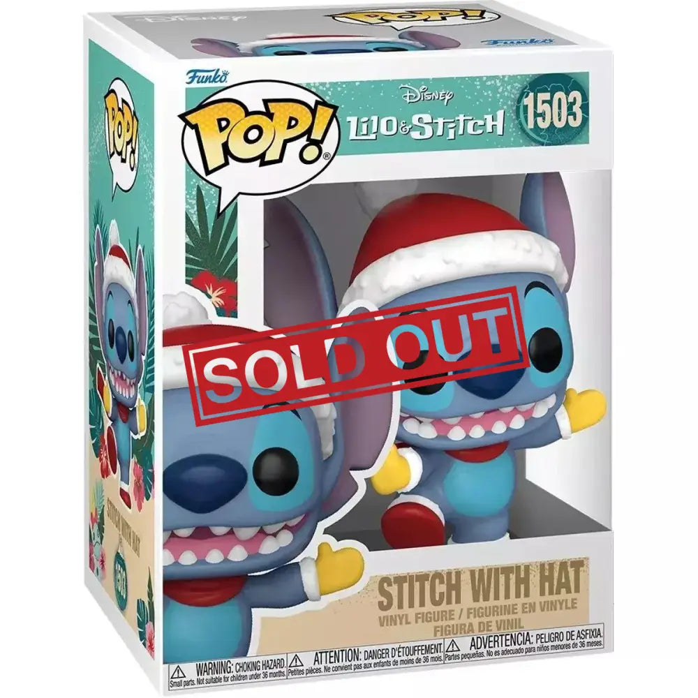 Funko Pop Stitch with Hat figurine.