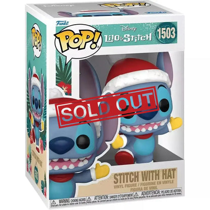Funko Pop Stitch with Hat figurine.