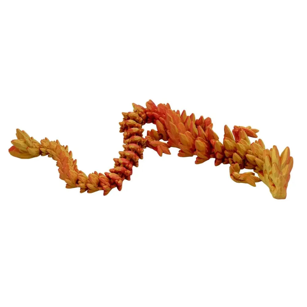 Orange articulated dragon.