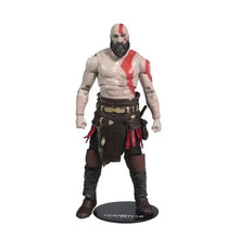 God of War Kratos 7-inch scale action figure with detailed musculature red and black markings leather-like belt and pants