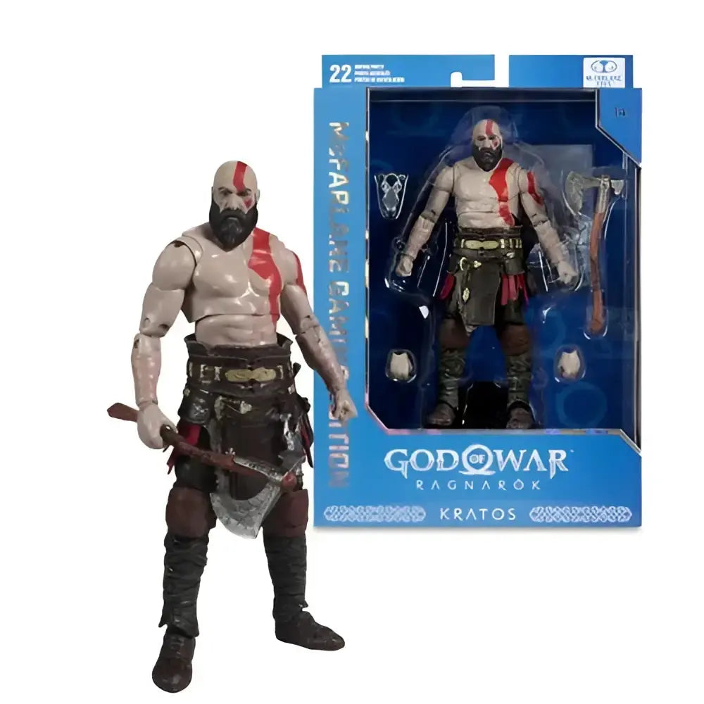 God of War Kratos 7-inch scale action figure with detailed sculpting muscular build and red torso markings by McFarlane Gaming