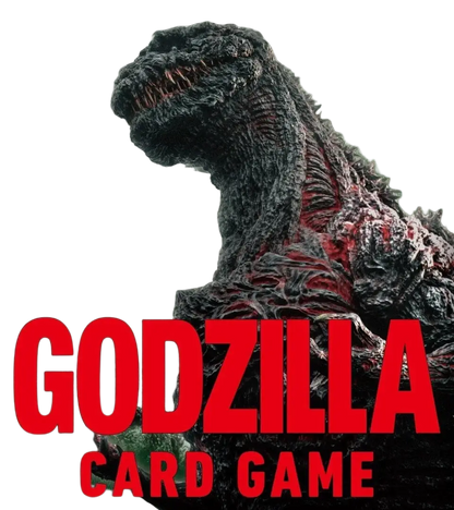 Godzilla card game box featuring the iconic monster in a dramatic pose.