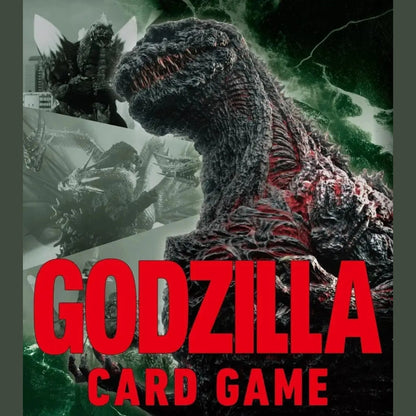 Godzilla card game box featuring the iconic monster in a dramatic pose.