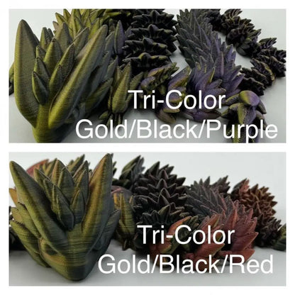 Tri-color 3D printed decorative objects.