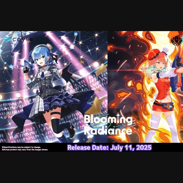 2025 holographic anime character figure with blue and red hair, black and white outfit, glowing effects.