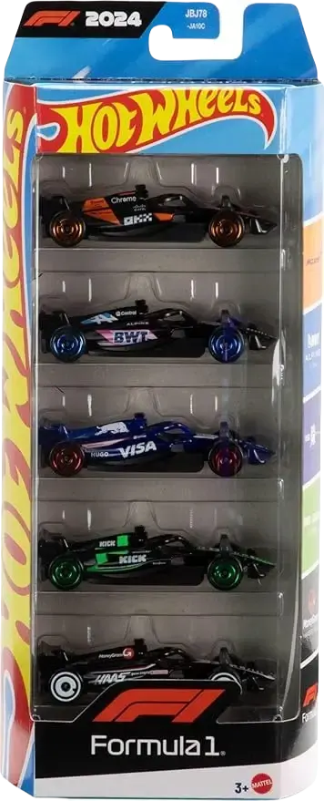 A Hot Wheels 2024 Formula 1 five-car set.