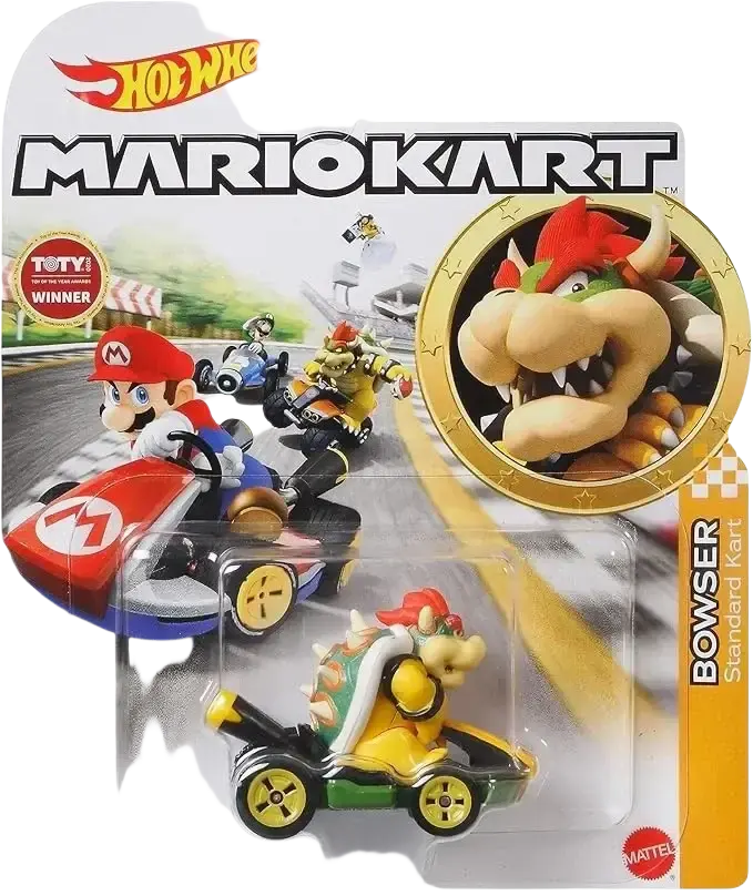 Hot Wheels Mario Kart Bowser Standard Kart toy.