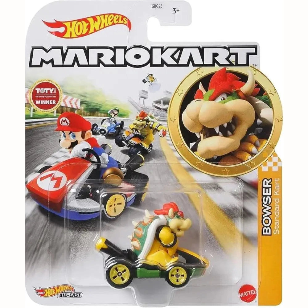Hot Wheels Mario Kart Bowser Standard Kart toy.