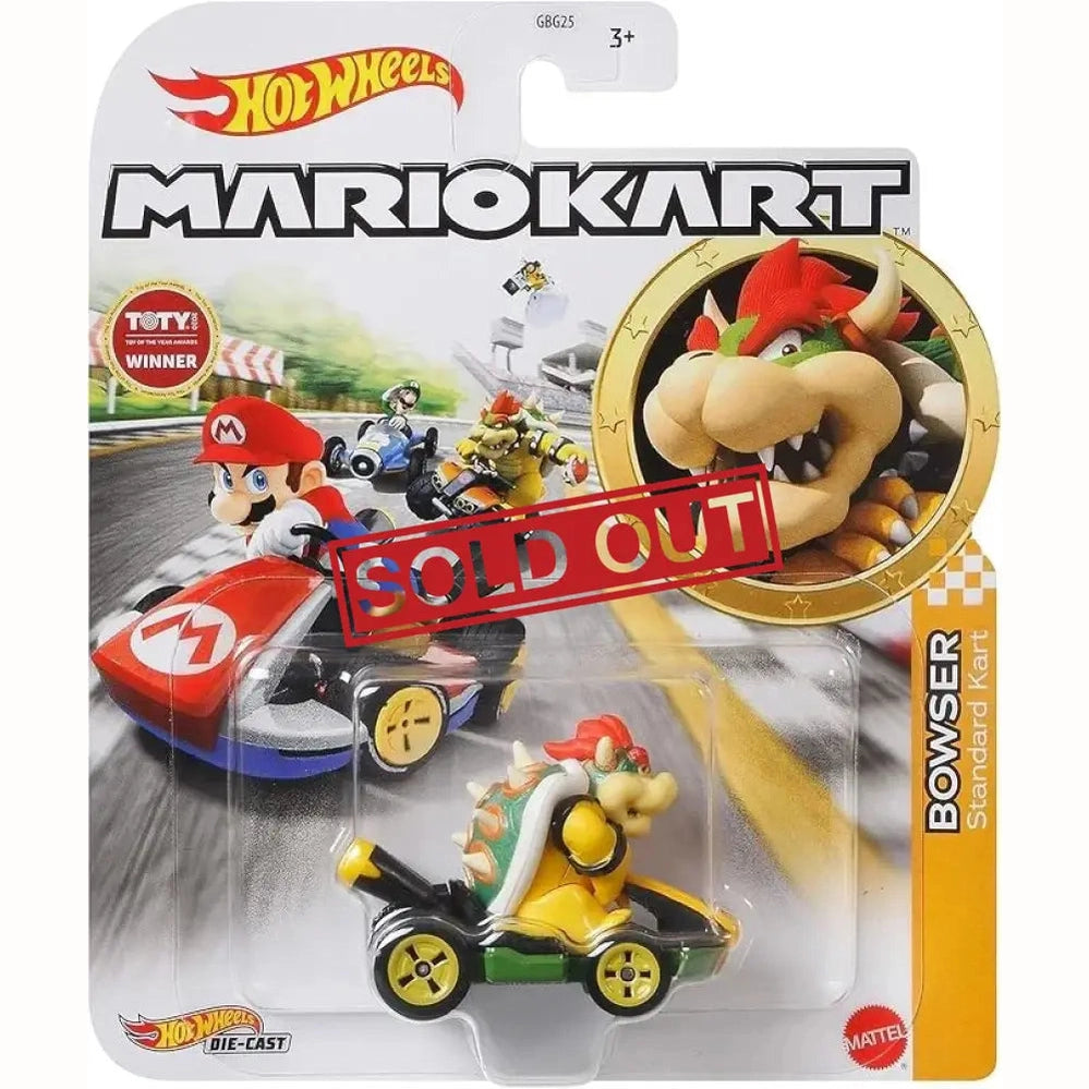 Hot Wheels Mario Kart Bowser Standard Kart toy.