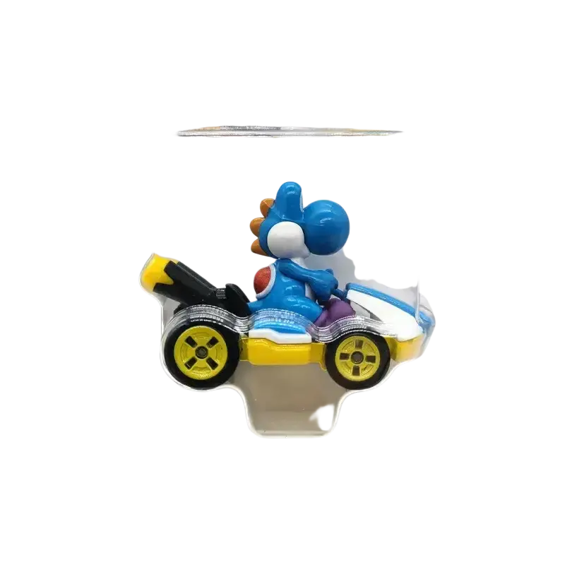 Hot wheels light-blue yoshi die-cast toy car.