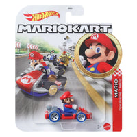 Hot wheels mario kart 1 64 mario pipe frame die-cast toy car red and blue with silver wheels in blister pack