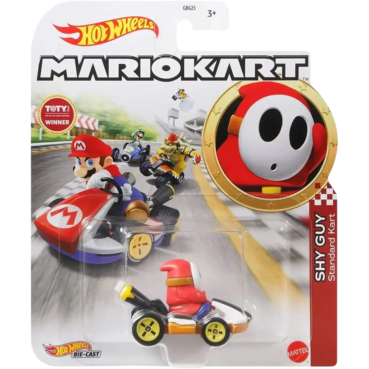 Hot wheels mario kart shy guy standard kart toy car.