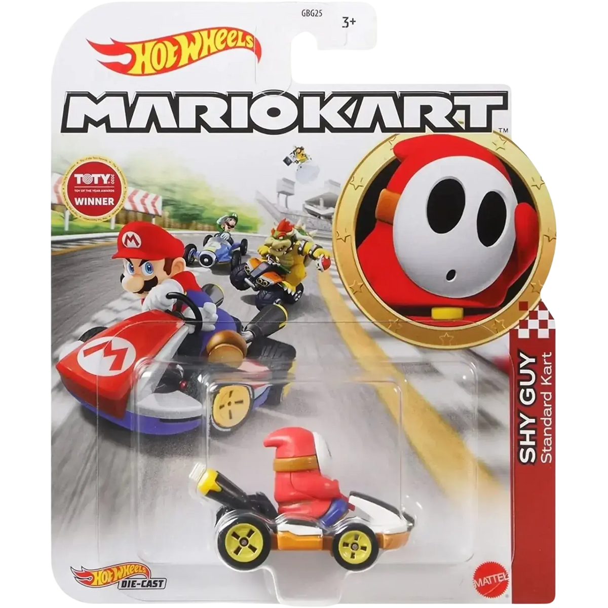 Hot wheels mario kart shy guy standard kart toy car.