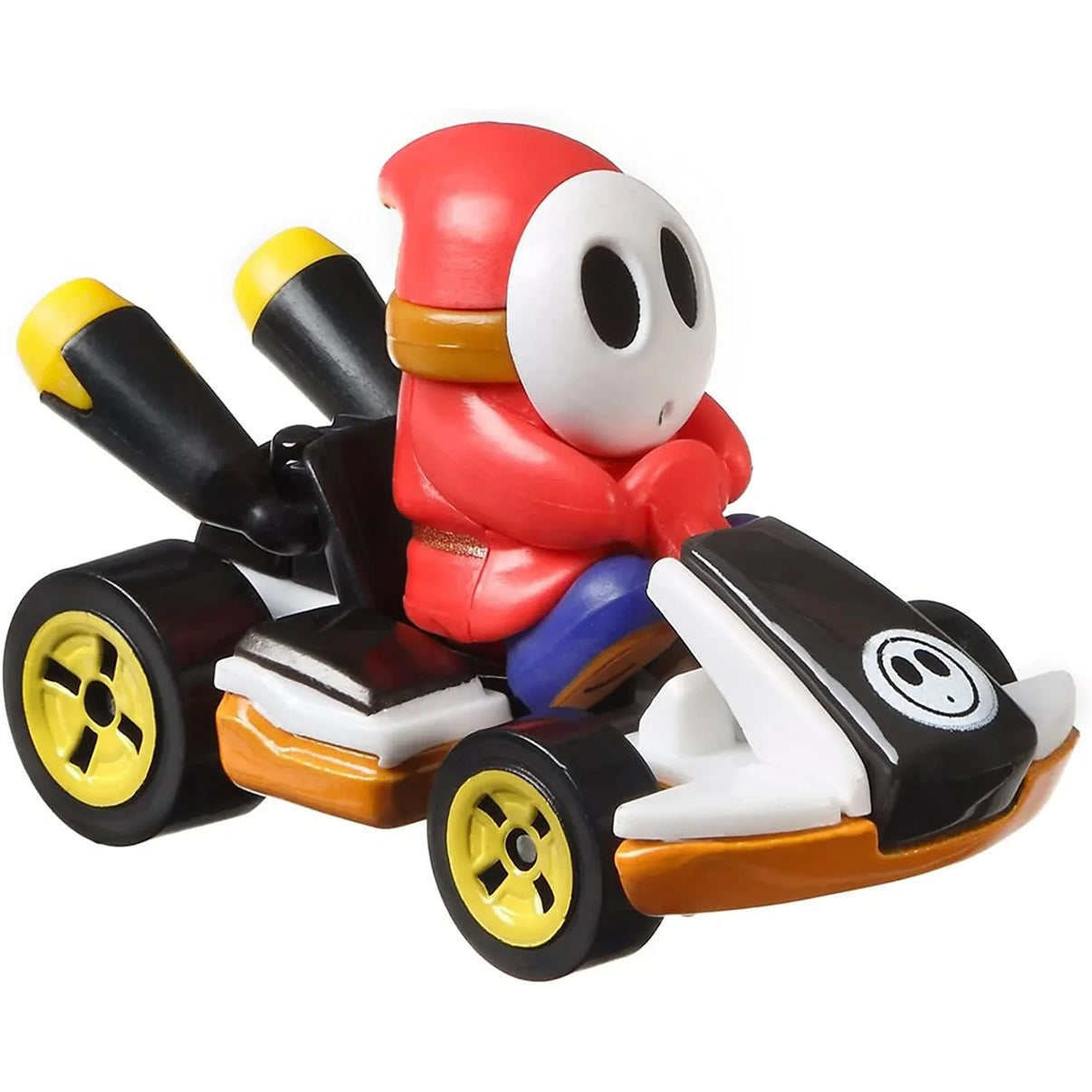 Red and yellow kart with skull character design, likely a hot wheels toy.