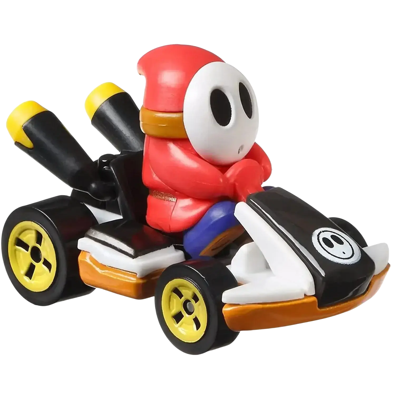 Red and yellow kart with skull character design, likely a hot wheels toy.