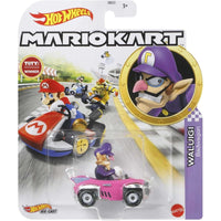 Hot wheels mario kart waluigi die-cast toy car.