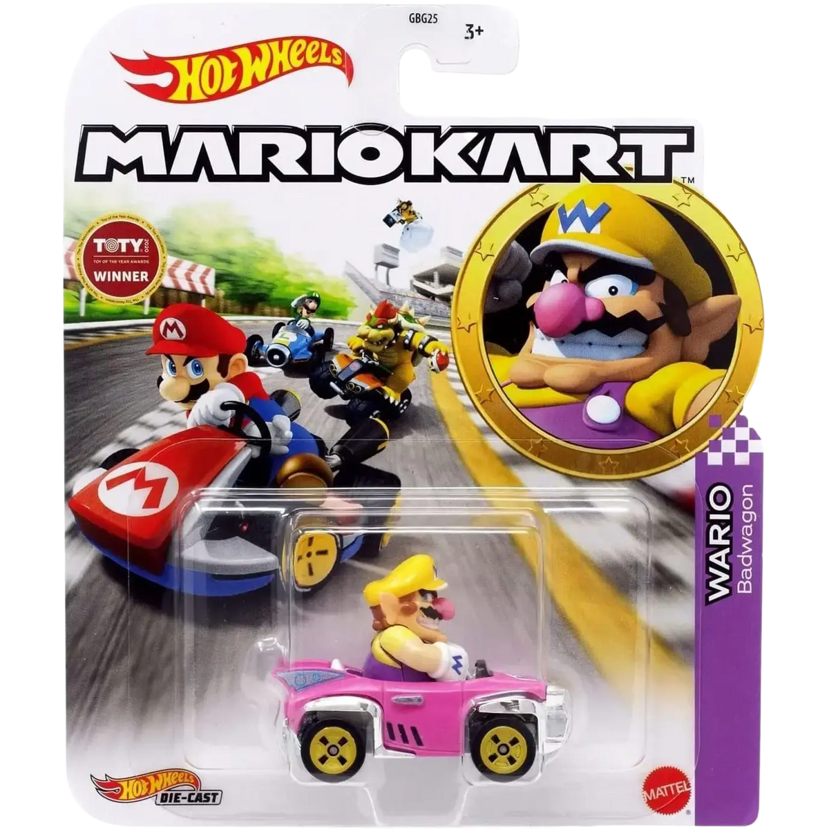Hot wheels mario kart wario badwagon toy car.