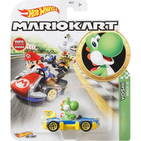 Hot wheels mario kart yoshi mach 8 die-cast car.