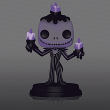 Jack Skellington Light-Up Super Funko Pop! #1501 with purple head, dripping wax, holding two purple candles.