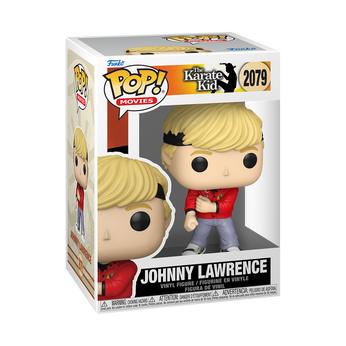 Karate Kid Johnny Lawrence Funko Pop #2079 vinyl figure in box. Johnny wears a red jacket and black headband.