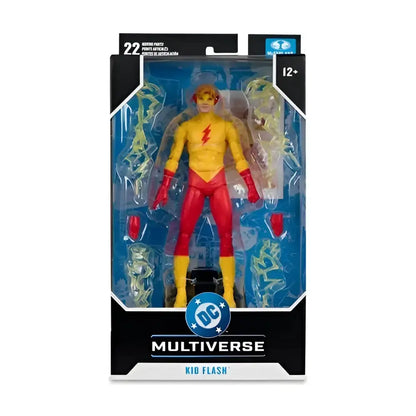 Kid flash classic 7 inch scale action figure in yellow and red suit packaged in dc multiverse by mcfarlane