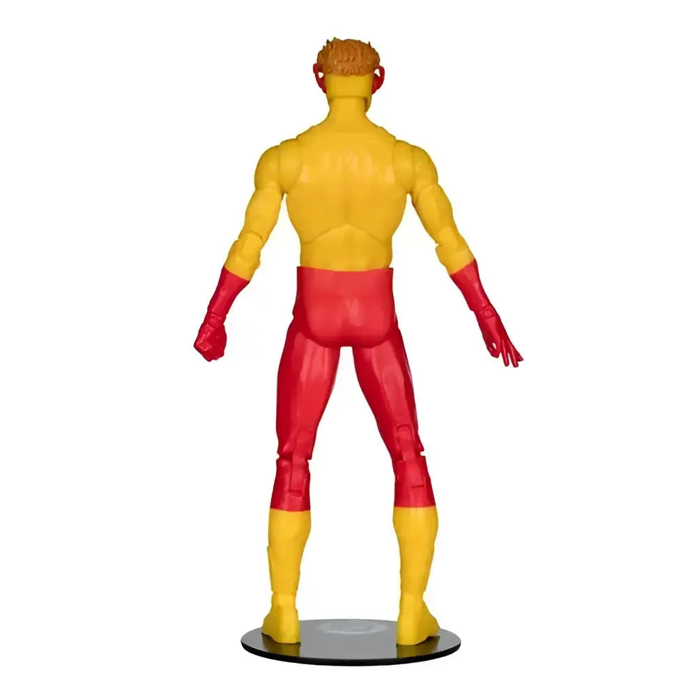 Kid flash classic 7-inch scale action figure dc multiverse with yellow and red suit standing on black circular base